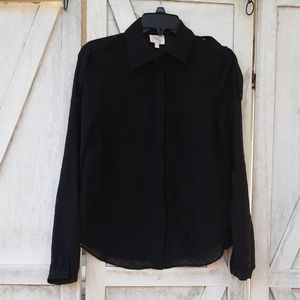 Silk Parker Chevron black blouse size XS